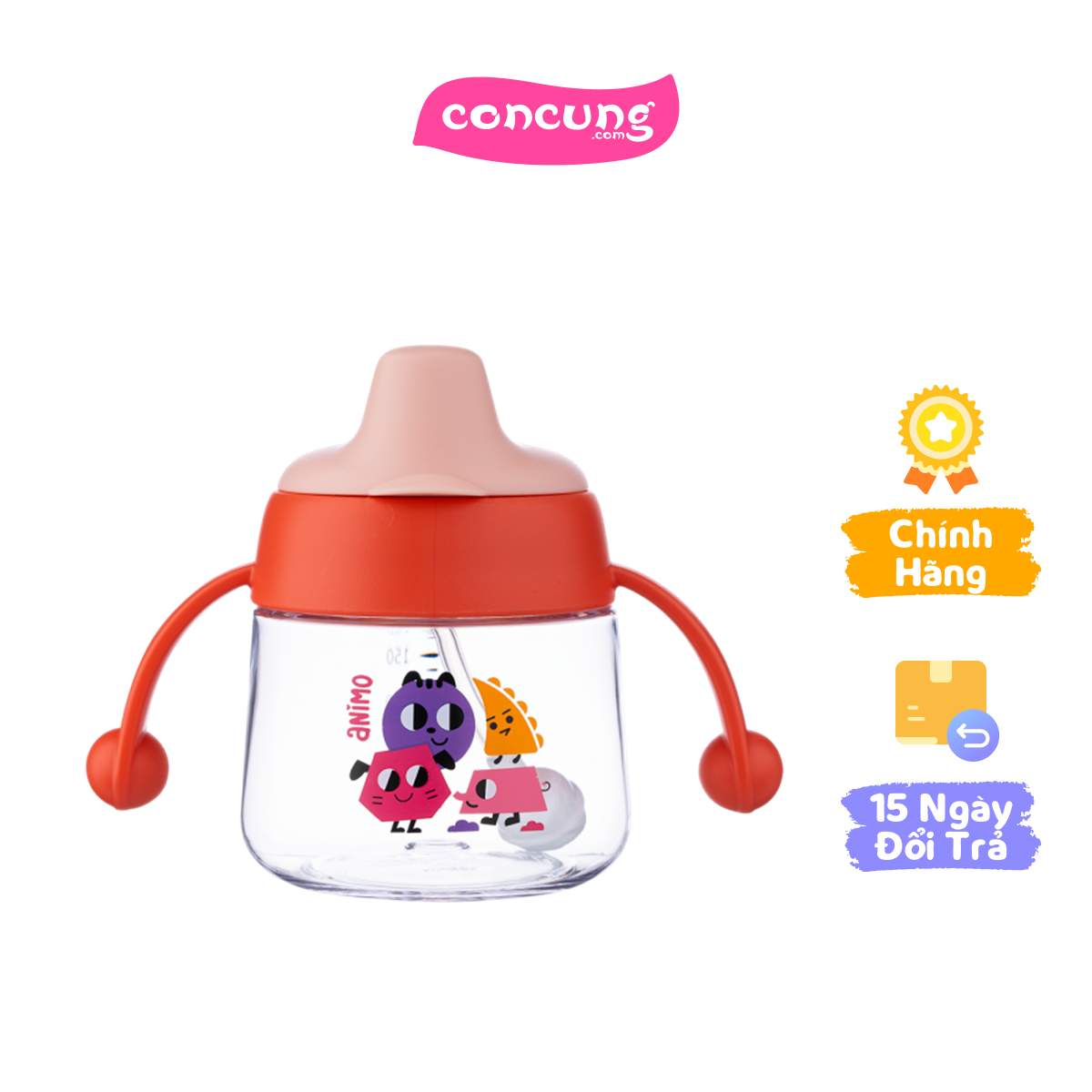 Bình tập uống núm silicone Animo