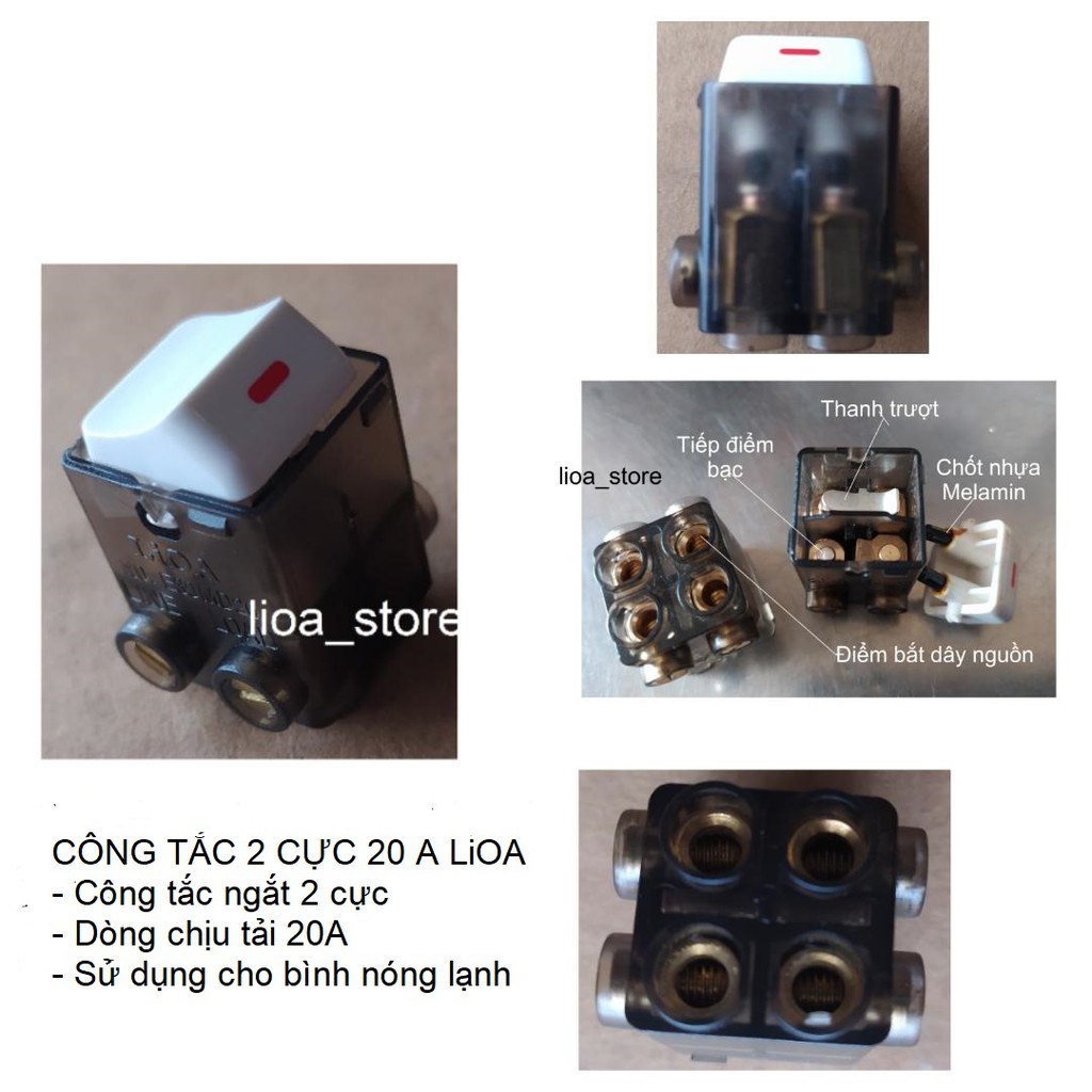 HẠT CÔNG TẮC 4 CHÂN/ 3 CHIỀU SINO S19/ 20A- HẠT VUÔNG