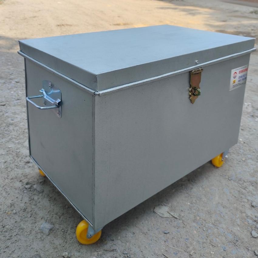 [TẶNG KÈM KHOÁ] Thùng tôn đựng đồ đa năng có bánh xe, có tặng kèm khóa, Kích thước 50 x 30 x 30 cm