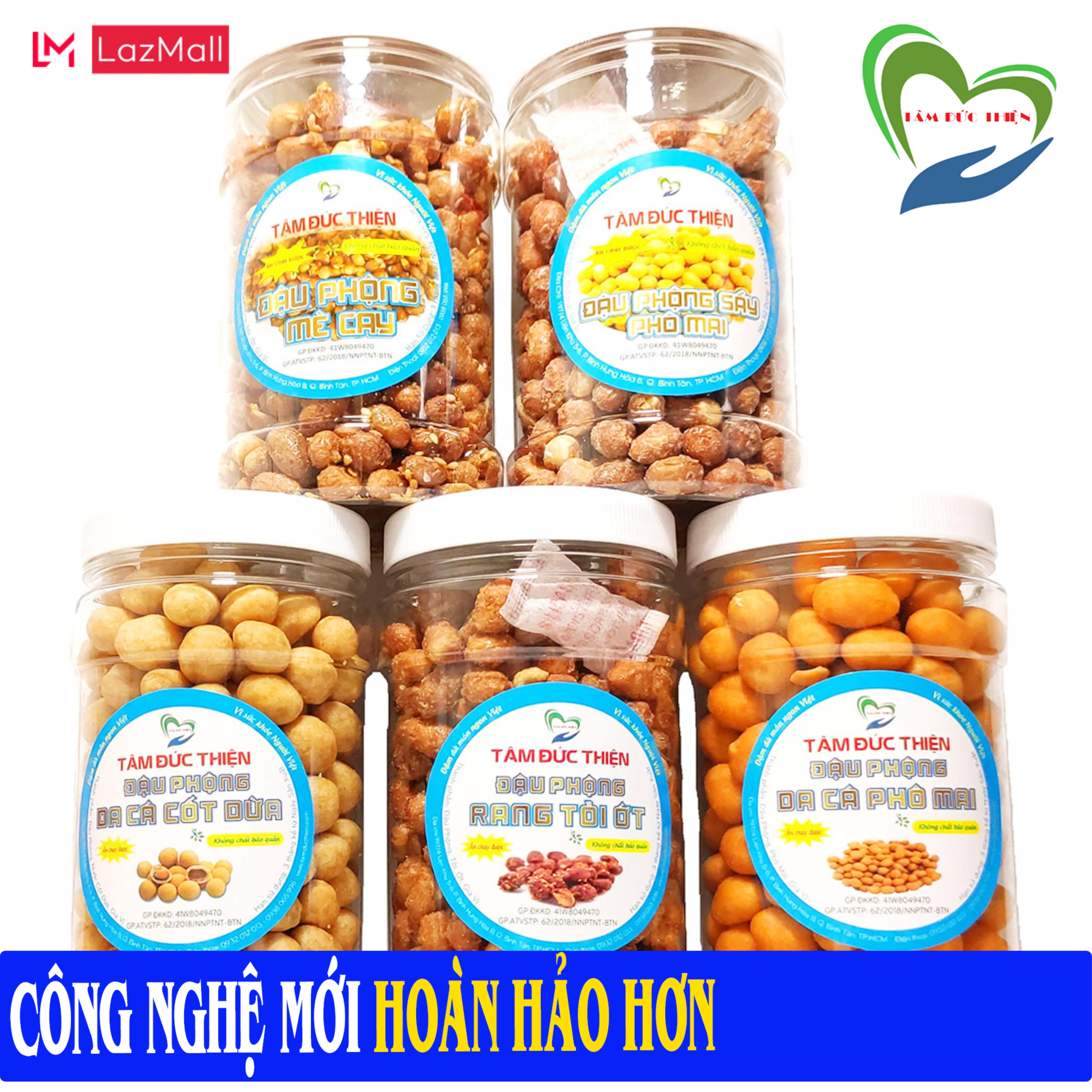 Combo 5 Hũ Đậu Ngũ Vị Tùy Chọn Trong 9 Loại Đậu Tâm Đức Thiện Thực Phẩm Đóng Gói Đóng Hộp Ăn Liền đồ ăn vặt bánh kẹo quà Tết