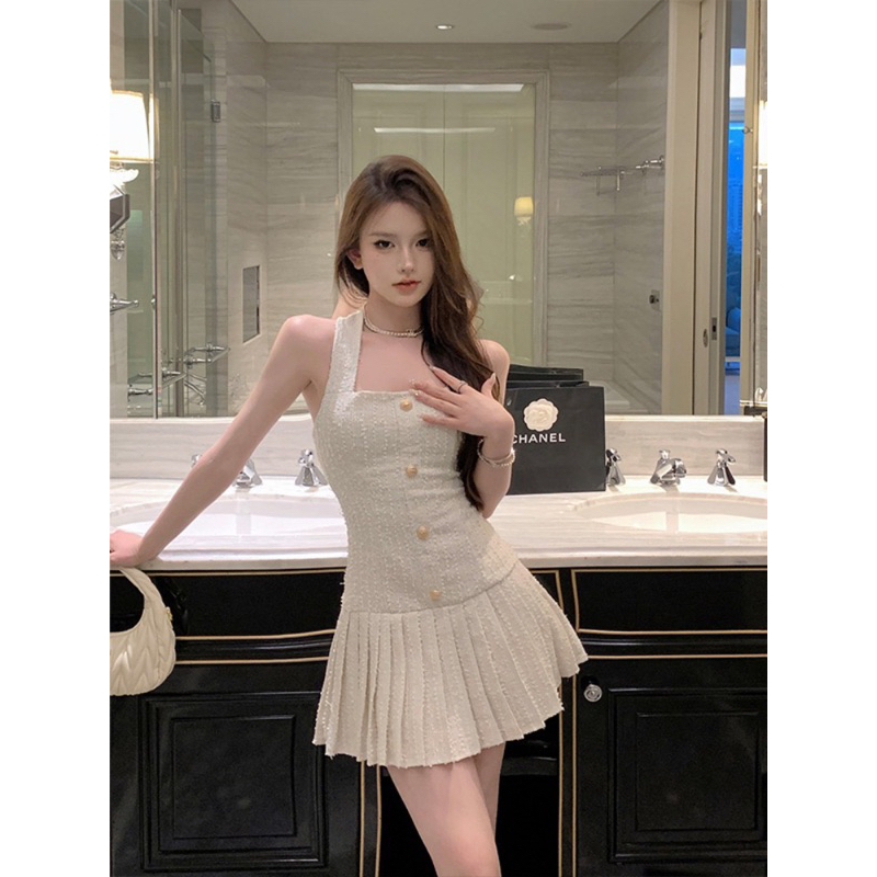 Váy yếm dạ tweed Kara Dress by Jane