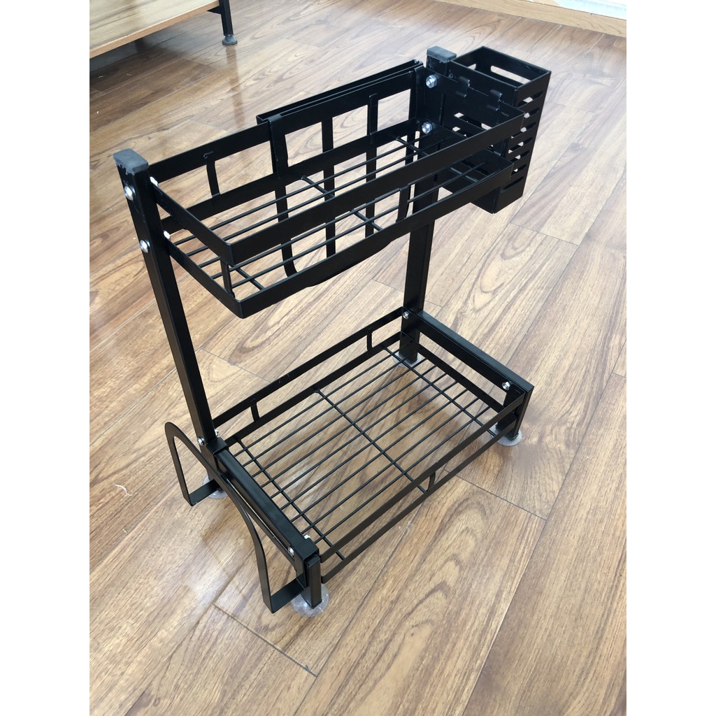Spice rack multi-purpose stainless steel coated with powder coated black, kitchen shelf premium-shelf multifunctional seasoning hợp metallic coating powder coated black, shelf kitchen high-grade