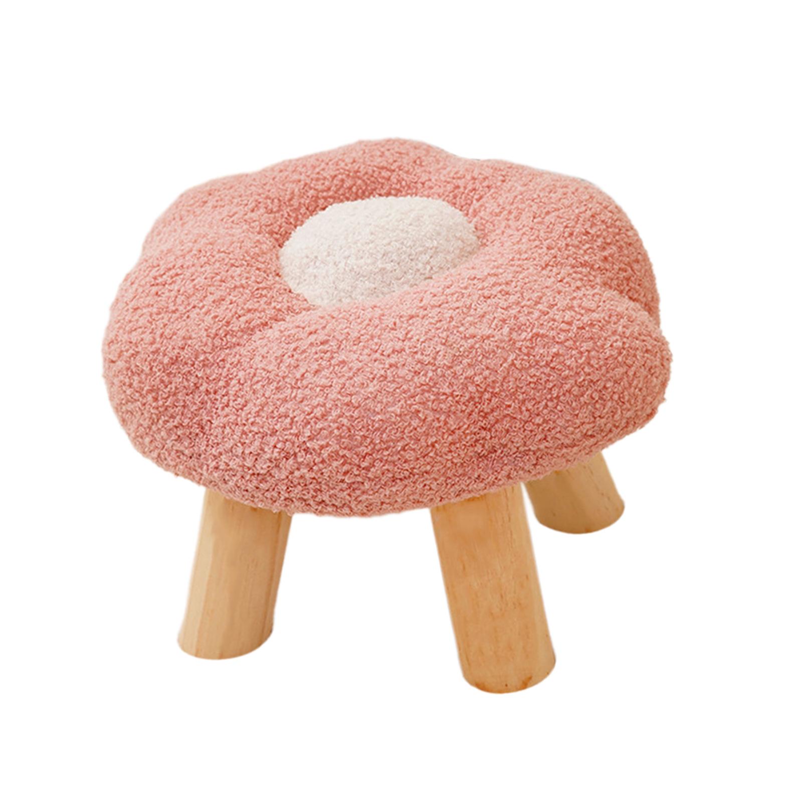 Fityle under Desk Sofa Stool Cartoon Multipurpose Shoes Changing Flower Shape Small Foot Stool Ottoman for Living Room Bedside Apartment Entryway