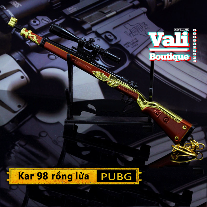 Móc khóa mô hình game PUBG - K98 Rồng Lửa - 18cm