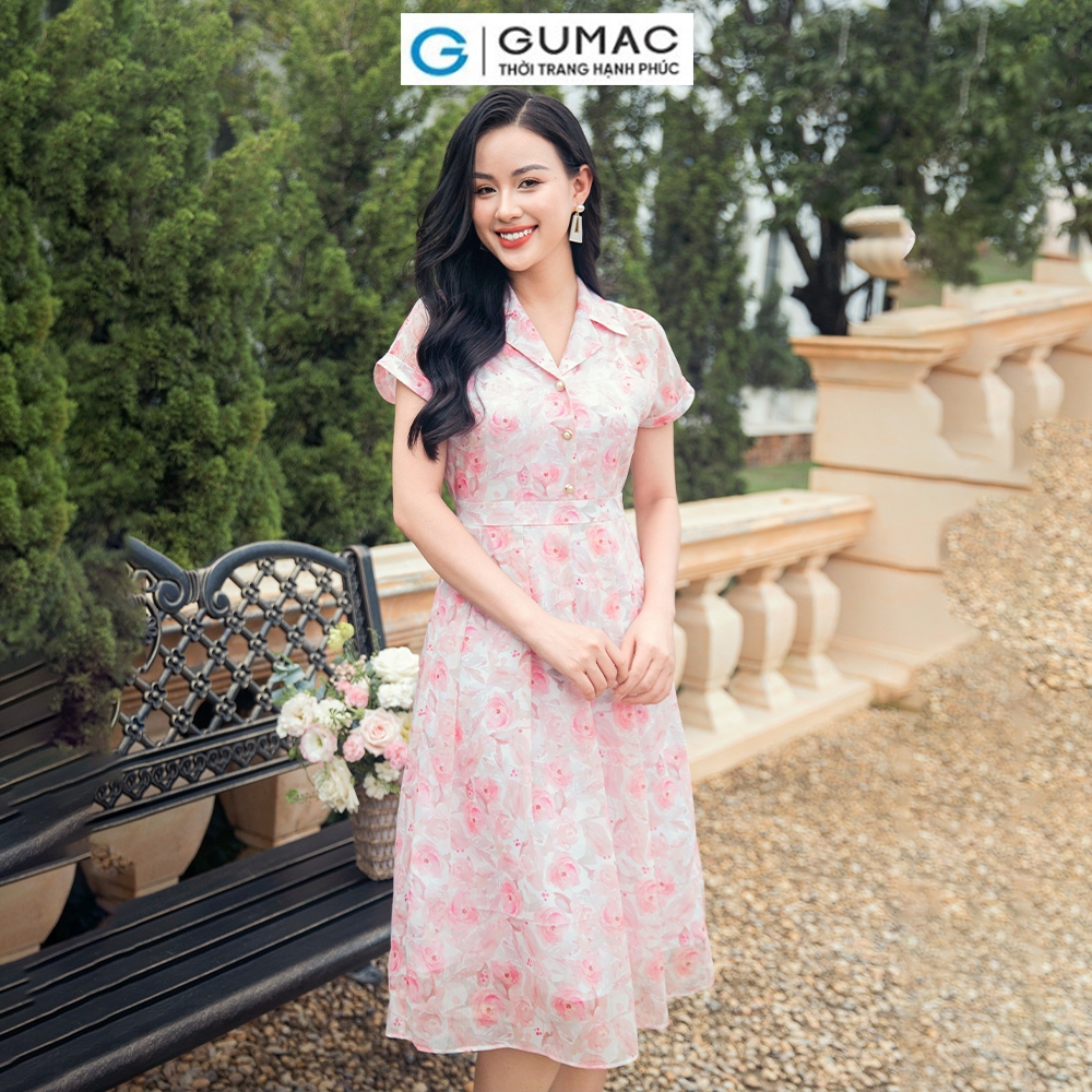 [15 - 17.6 |Voucher 8-15%] Đầm nữ xòe cổ danton DD11015 thời trang GUMAC