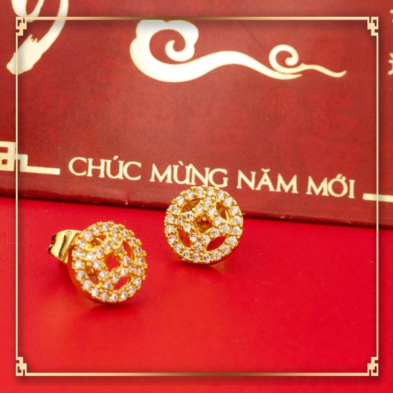 Bông tai nữ mạ vàng kim tiền