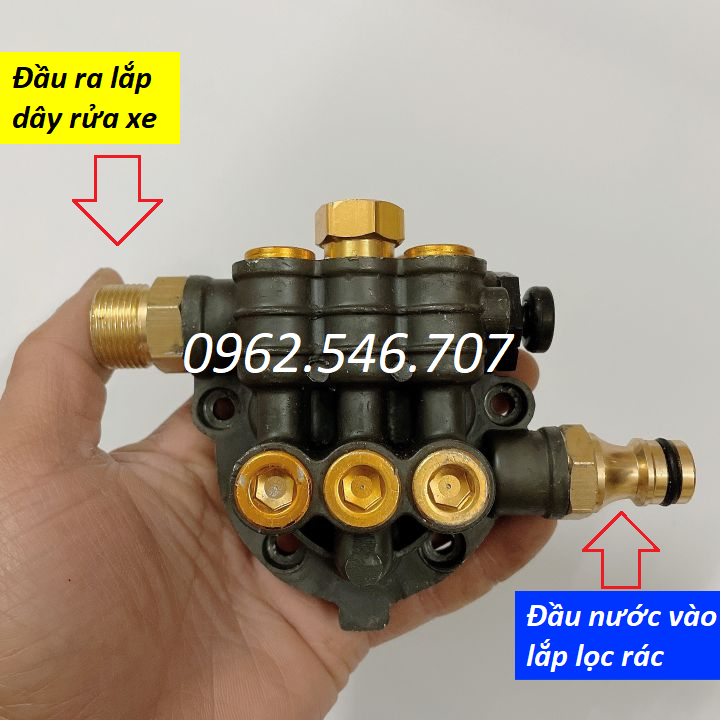 Đầu bơm máy rửa xe mini- Đầu máy bơm áp lực ( Loại Tốt )