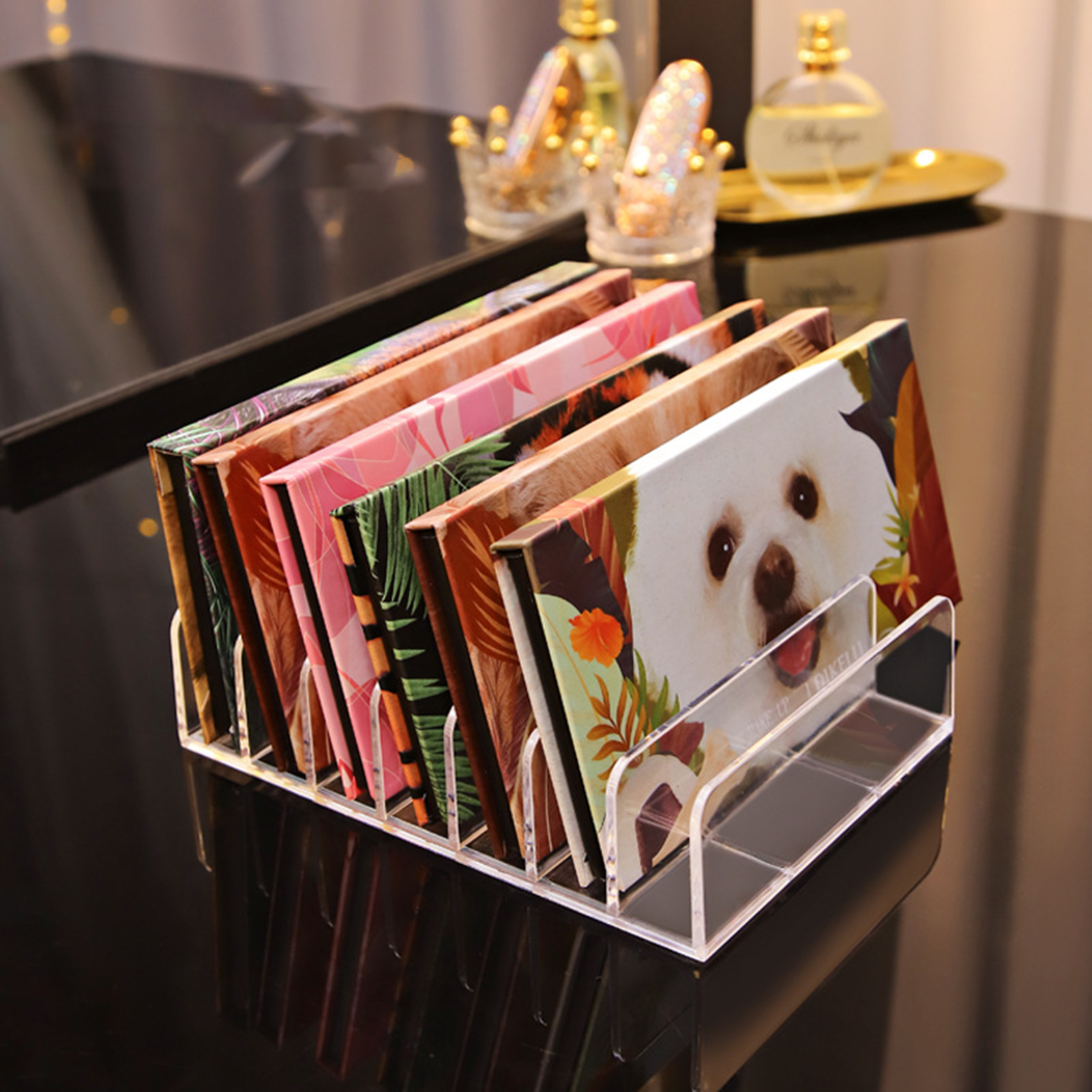 7 Cavity Multi-layer Storage Case Individual Grid Easy to Use Acrylic Makeup Storage Shelf for Home