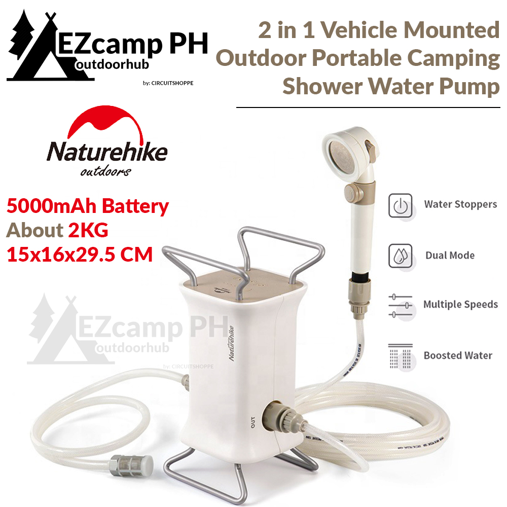 Naturehike In Vehicle Car Mounted Camping Bath Shower Water Pump Wireless Battery Powered