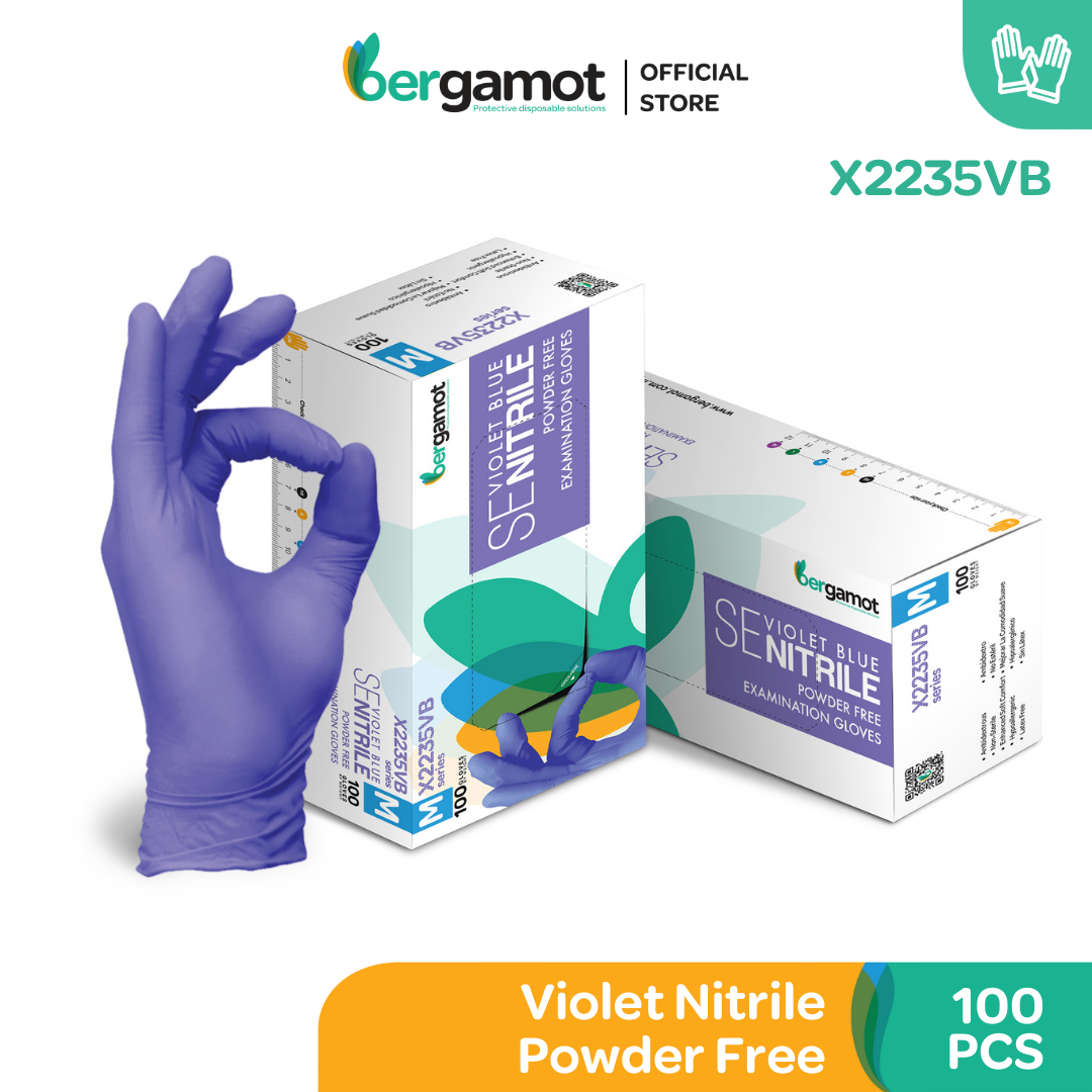 BUY BOXES FREE 1BOX] X2235VB Bergamot Violet Blue Nitrile Powder