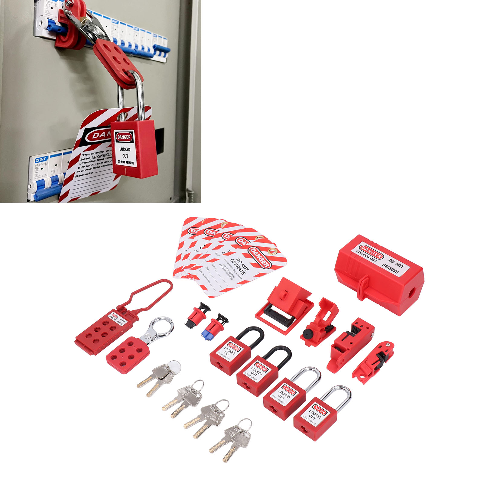 Lockout Tagout Kit Multifunctional Lockout Tag for Electrical Equipment