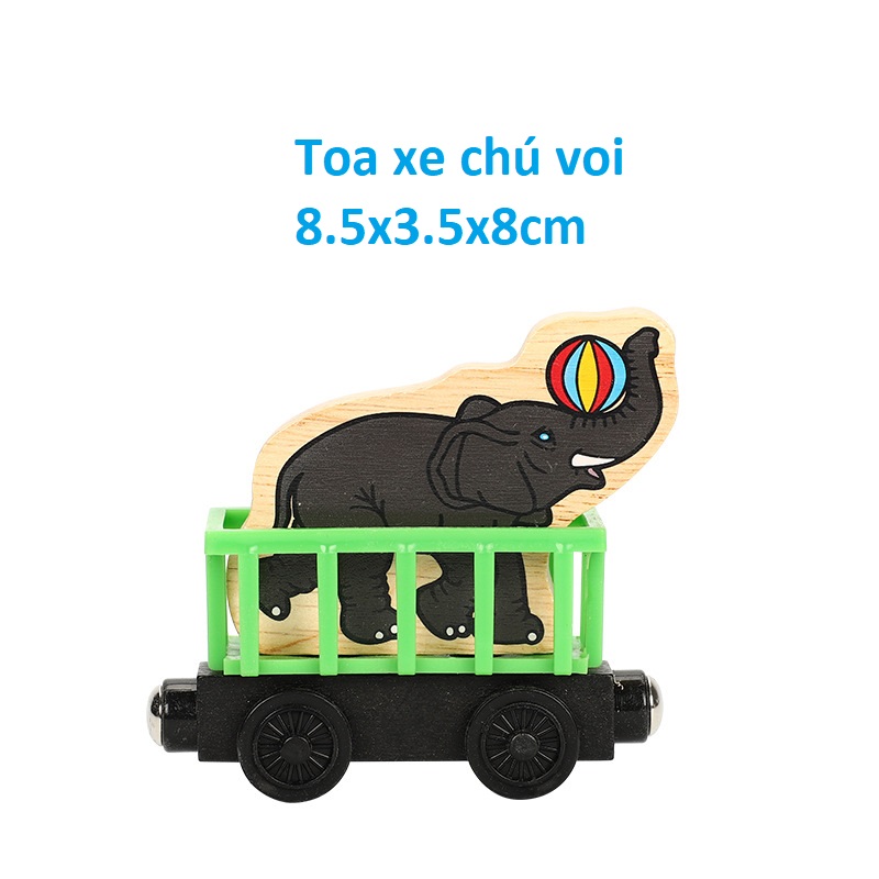 [HCM]Xe lửa gỗ Xe nâng toa xe lửa động vật đường ray xe lửa gỗ