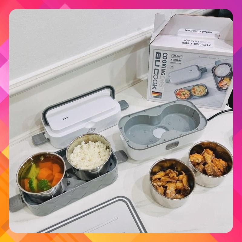 Hộp cơm điện 2 tầng 4 ngăn inox giữ nhiệt cực tốt