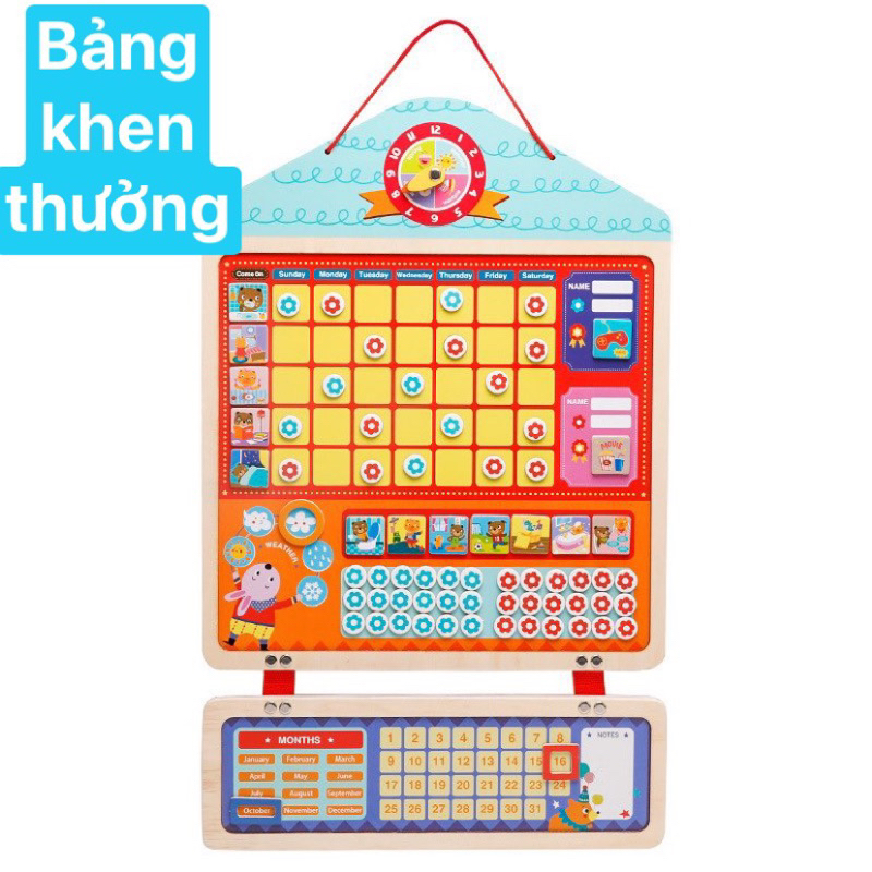 Bảng khen thưởng kỷ luật hàng ngày cho bé rèn tính kỷ luật