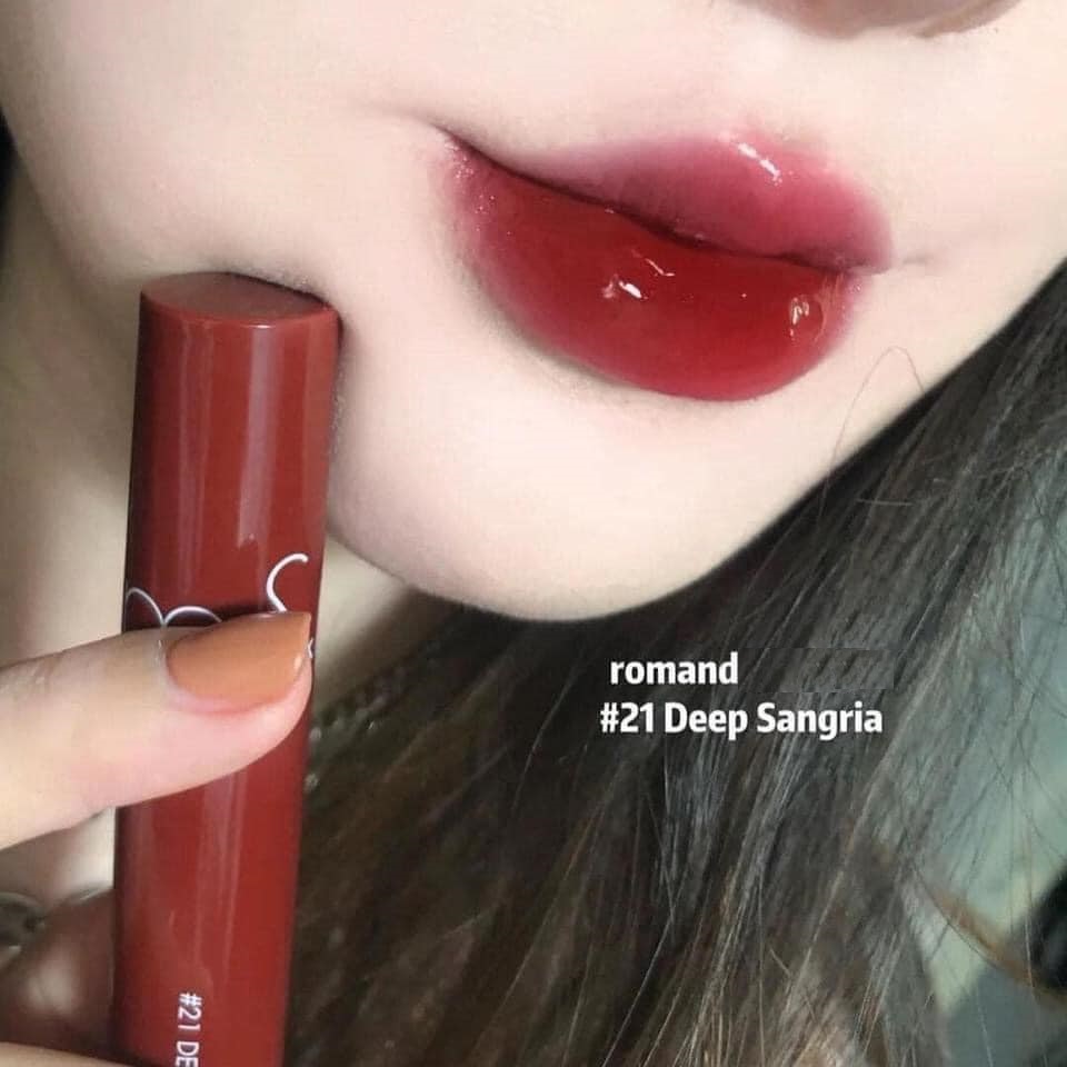 Son Romand bóng màu 21 đỏ mận (Romand Juicy Lasting Tint 21)