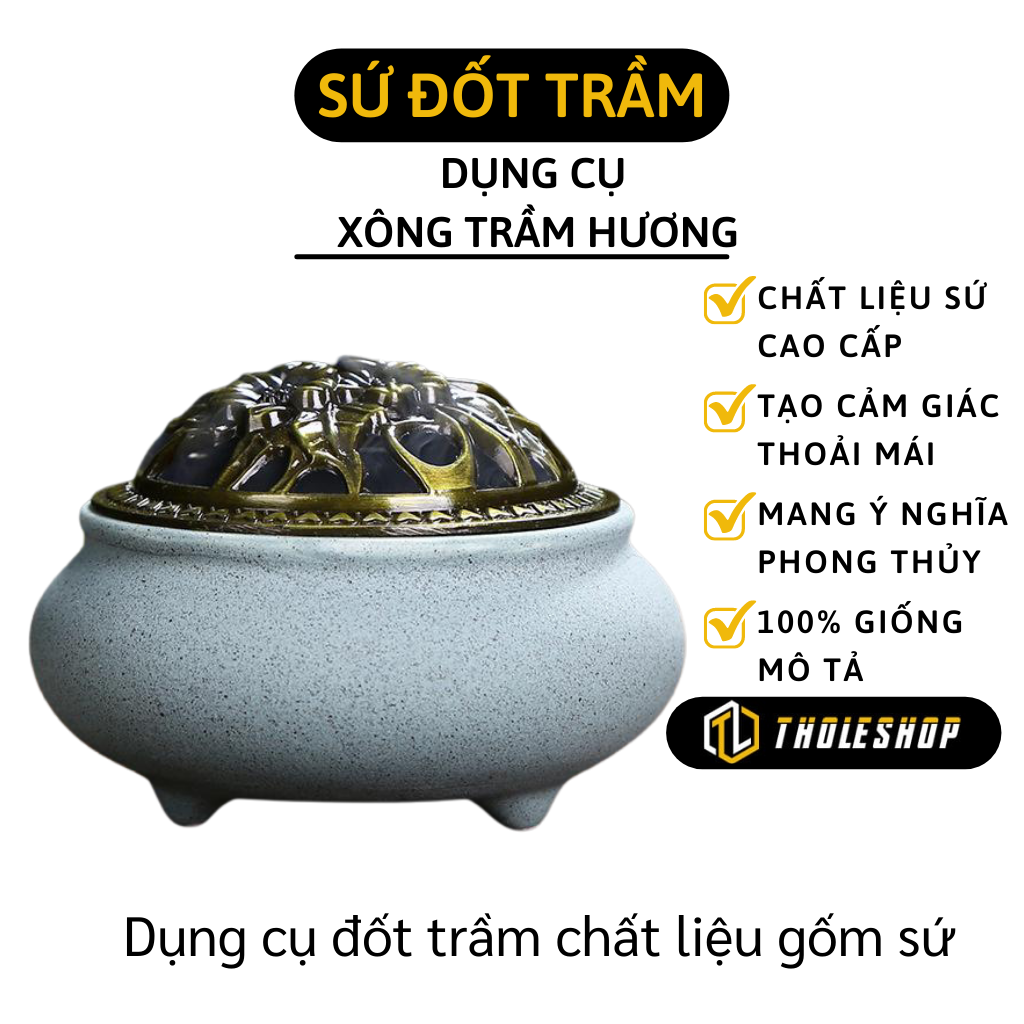 Lư xông trầm hương - Lư đốt trầm phong thủy bằng sứ hoa văn thiết kế đa dạng