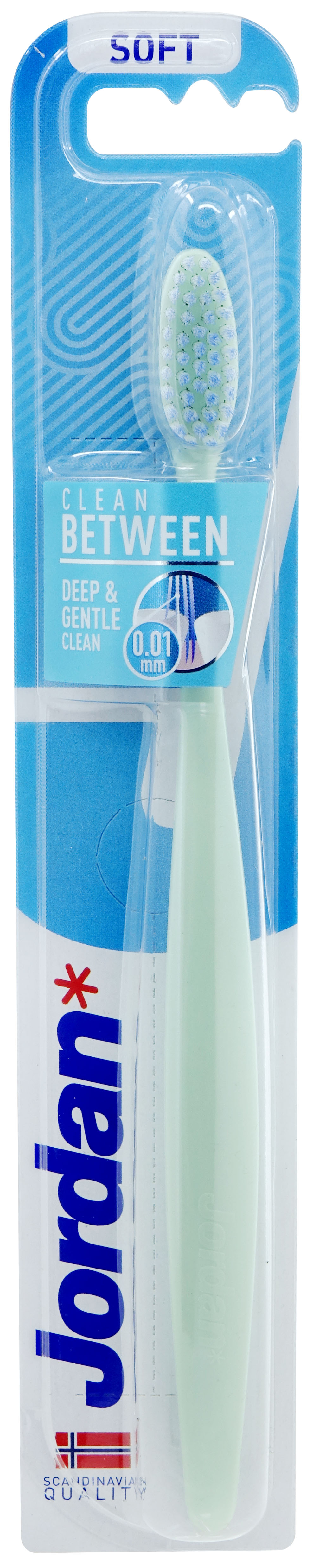 Combo 4 Bàn chải đánh răng Jordan Clean Between, Lông siêu mềm siêu mảnh 0.01mm