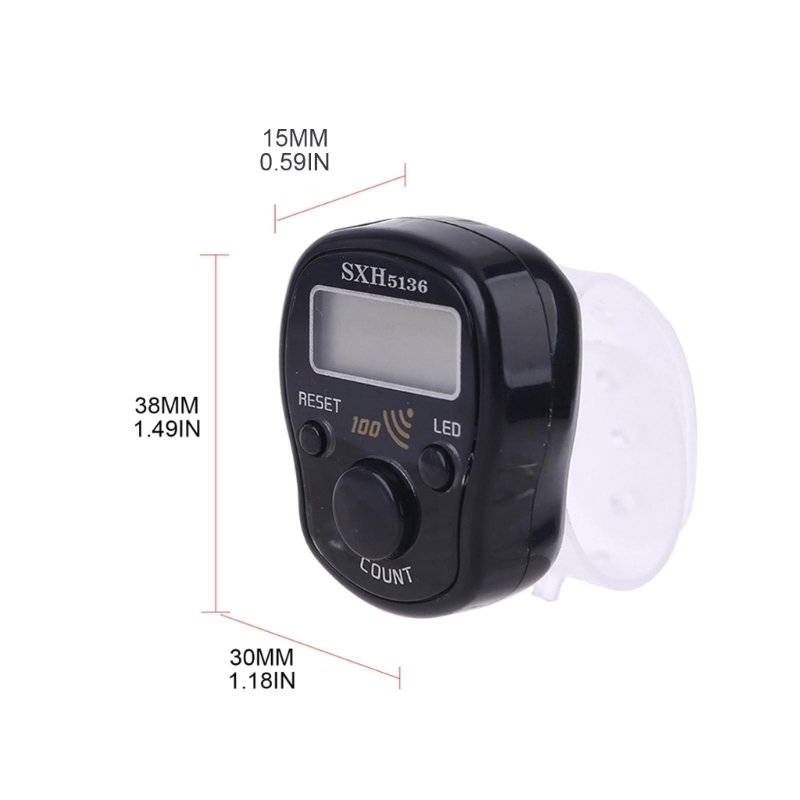 LED Finger Tally Counter Digital Electronic Tasbeeh Counters Lap Track Handheld Clicker with Ring Digits Display Gift. 