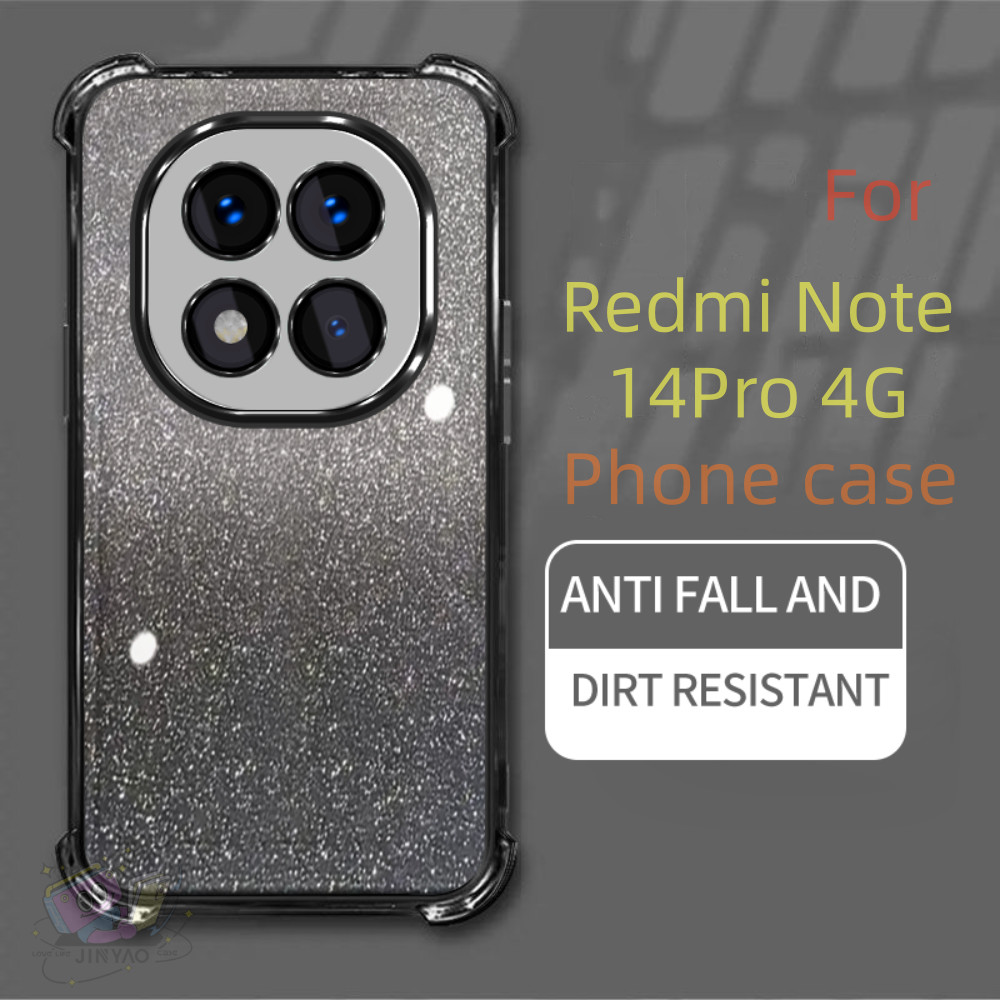 【Upmarket】For Redmi Note 14 Pro 4G Phone Case Transparent Lens Protector Lightweight Luxurious Unique Glitter Protective Case. 