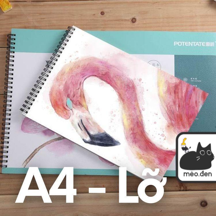 Sổ Vẽ Màu Nước POTENTATE Hoa Đỏ 300gsm Vân HOT A5 Lỡ (16 Tờ) - Họa Cụ Hakuart