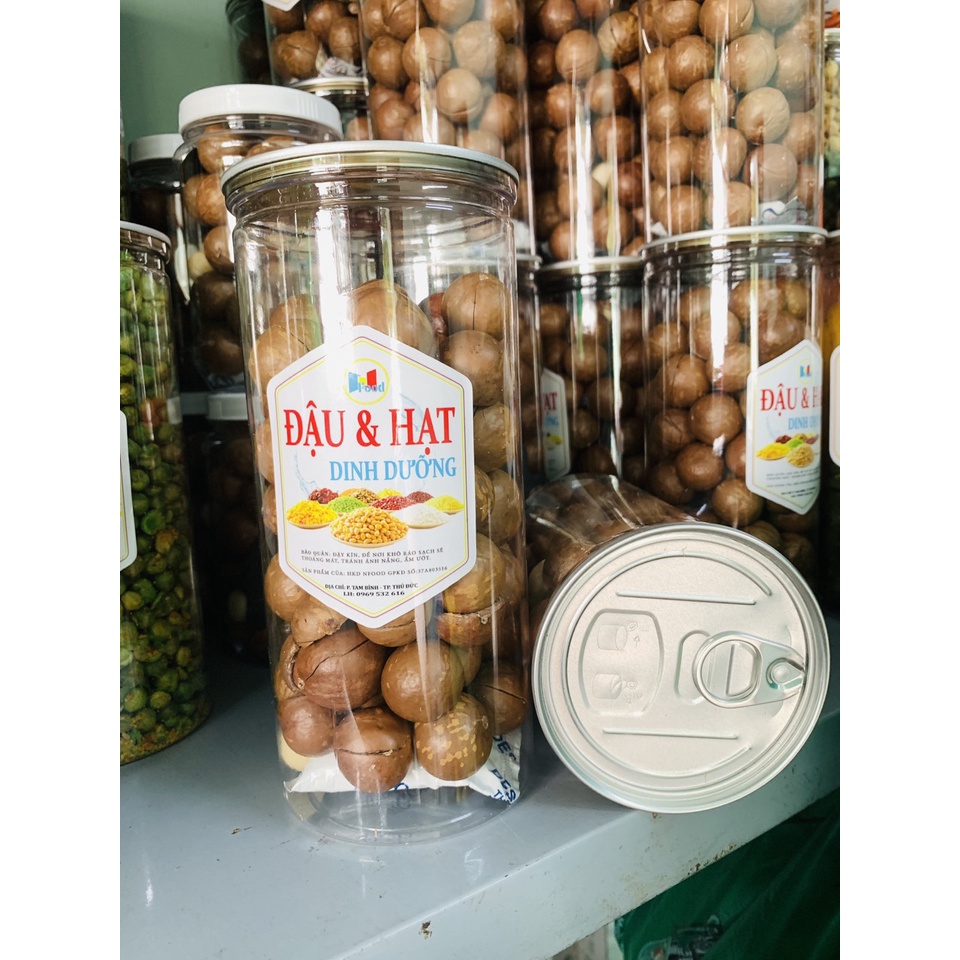 Hạt Mắc Ca - Hạt MacCa Sấy Nứt Lon 500gram