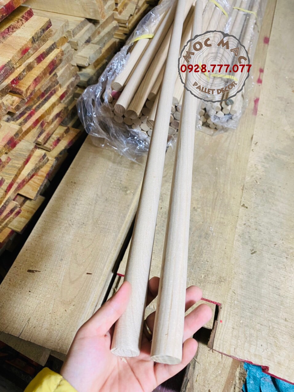 Thanh chuốt tròn gỗ sồi phi 25,30 mm