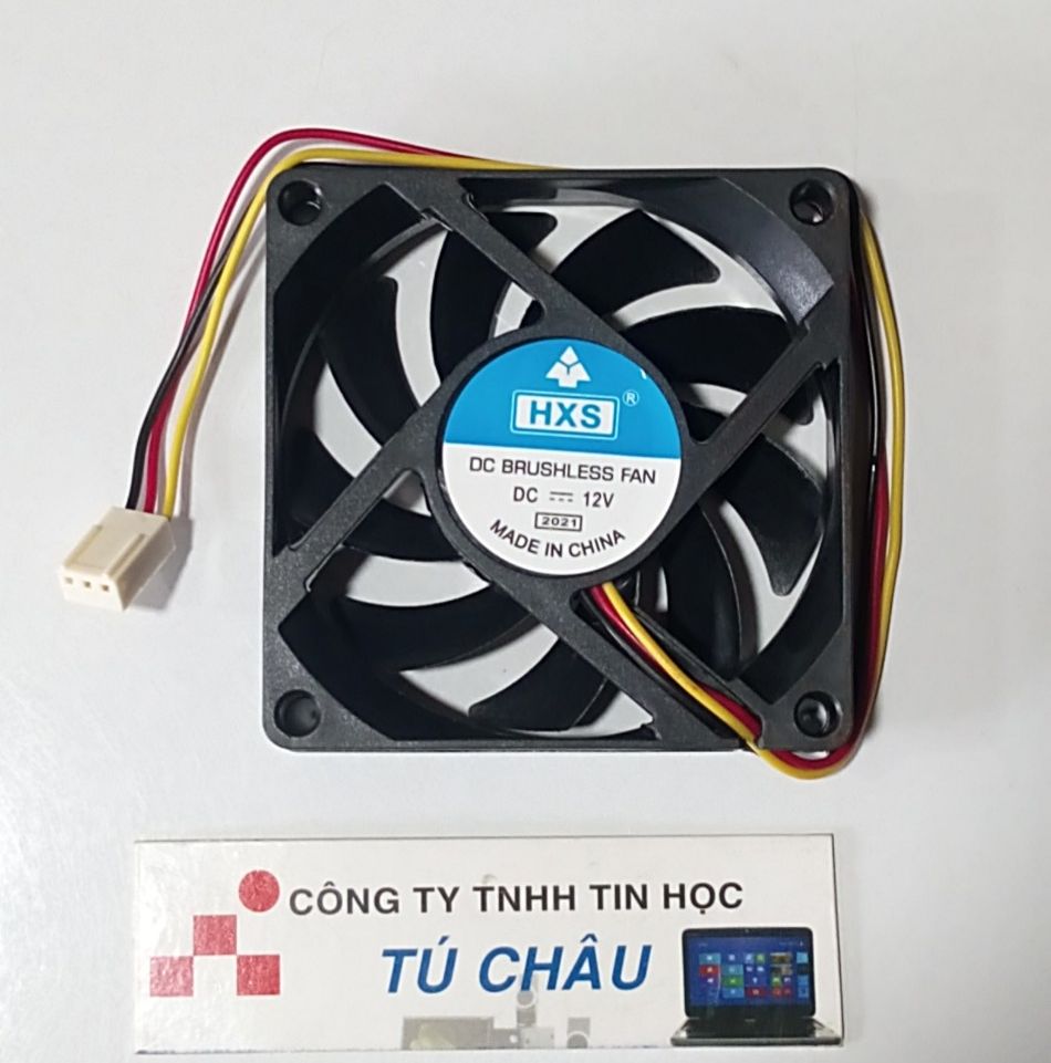 Quạt 7Cm, Dày 1.5Cm / Điện áp DC 12V, Loại 3 dây đầu cắm 3 Pin (NEW)