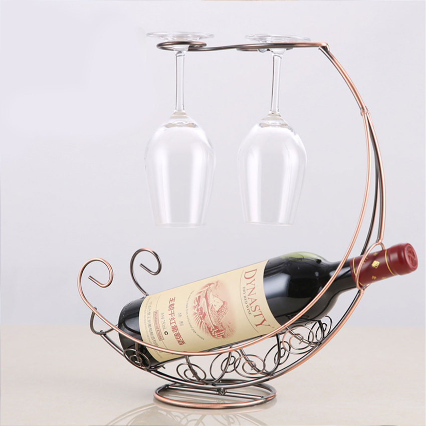 Creative Metal Wine Rack Hanging Wine Glass Holder Bar Stand Bracket Display Stand Bracket Decor