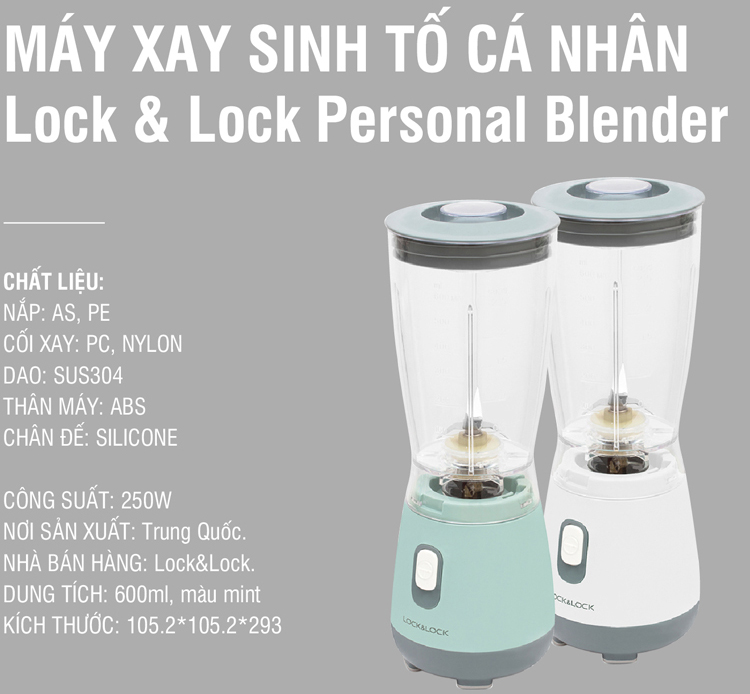 Máy Xay Sinh Tố Lock&Lock EJM436 (250W - 600ml)