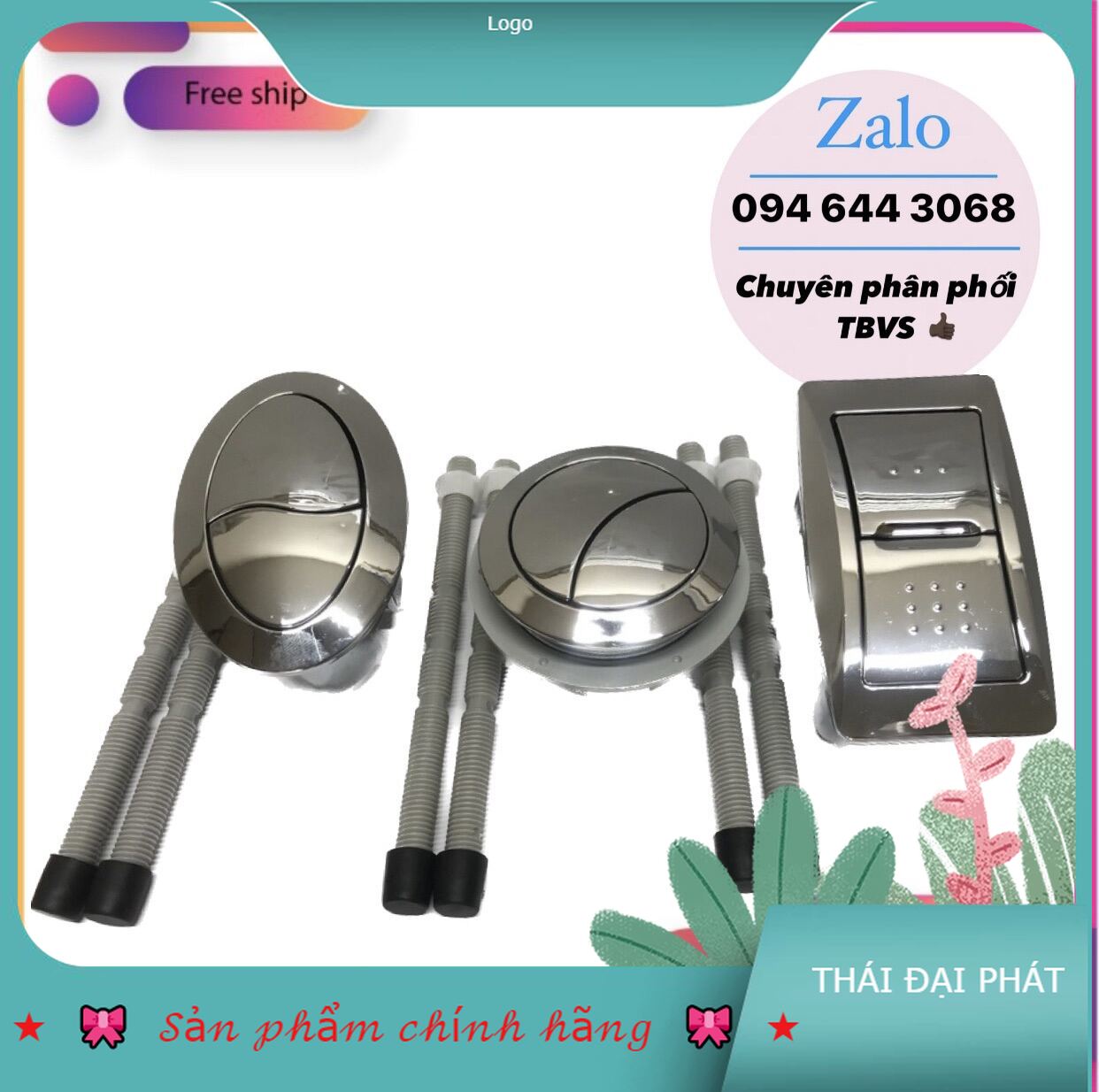 Nút nhấn bộ xả 2 nhấn tròn, ovan và vuông