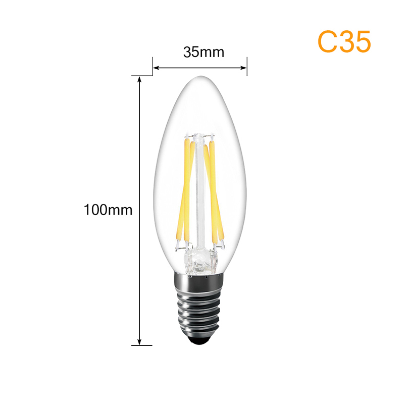 【TopazTrove】Retro LED Bulb 2W 4W 6W 8W NOT Dimmable E14 E27 Base Warm ...
