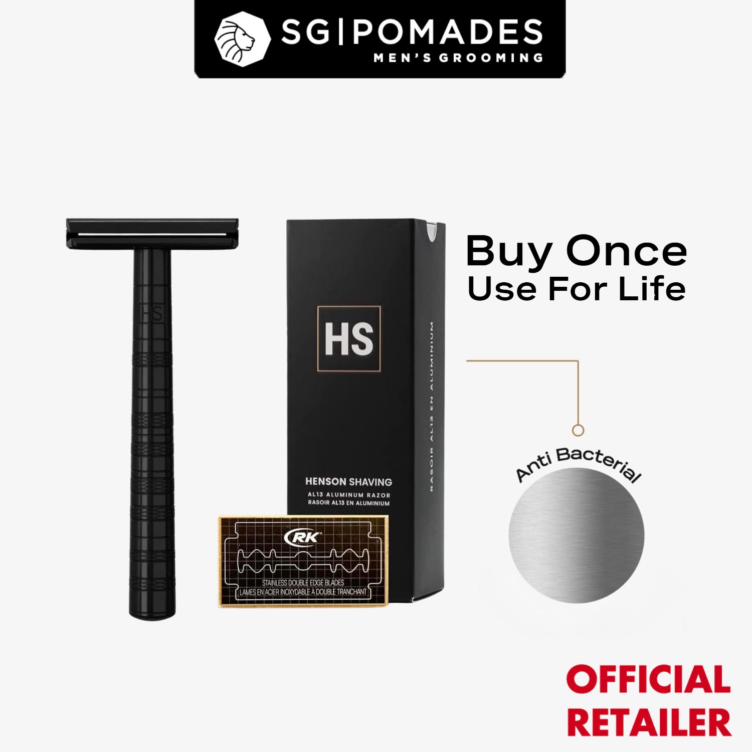Free Diamond Island Stand] Henson Shaving AL13 Double Edge Safety Razor -  V3-SGPOMADES - Lazada | Lazada Singapore