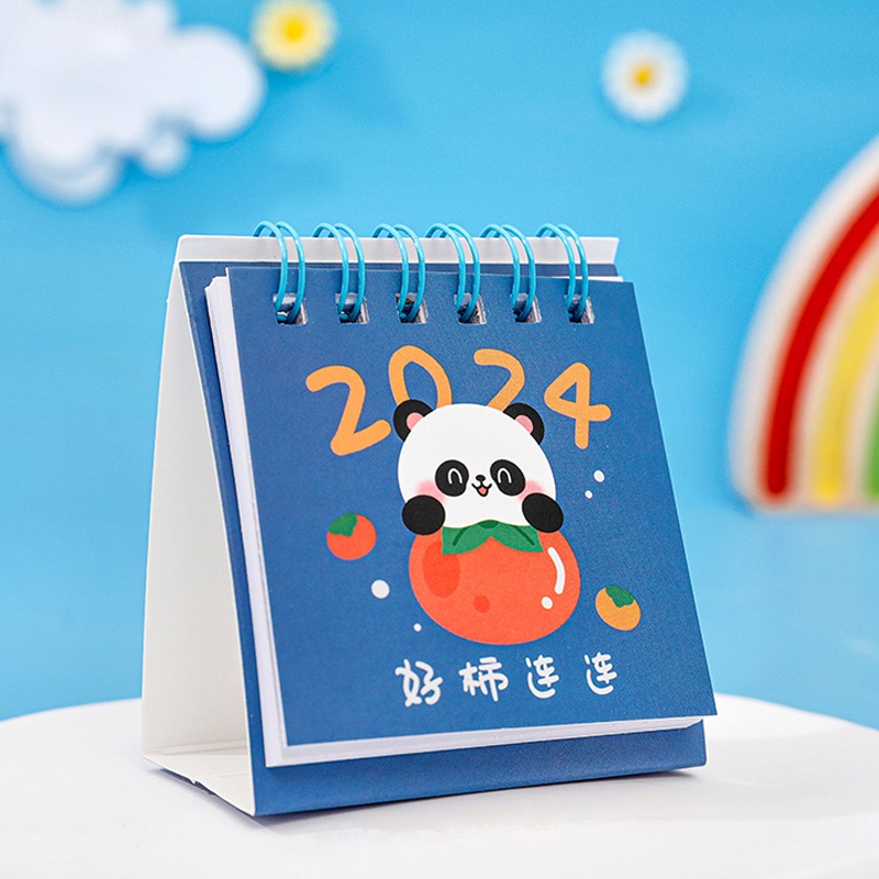 2024 Mini Cartoon Fruits Series Desk Calendar School Office Desktop Planner Coil Calendar