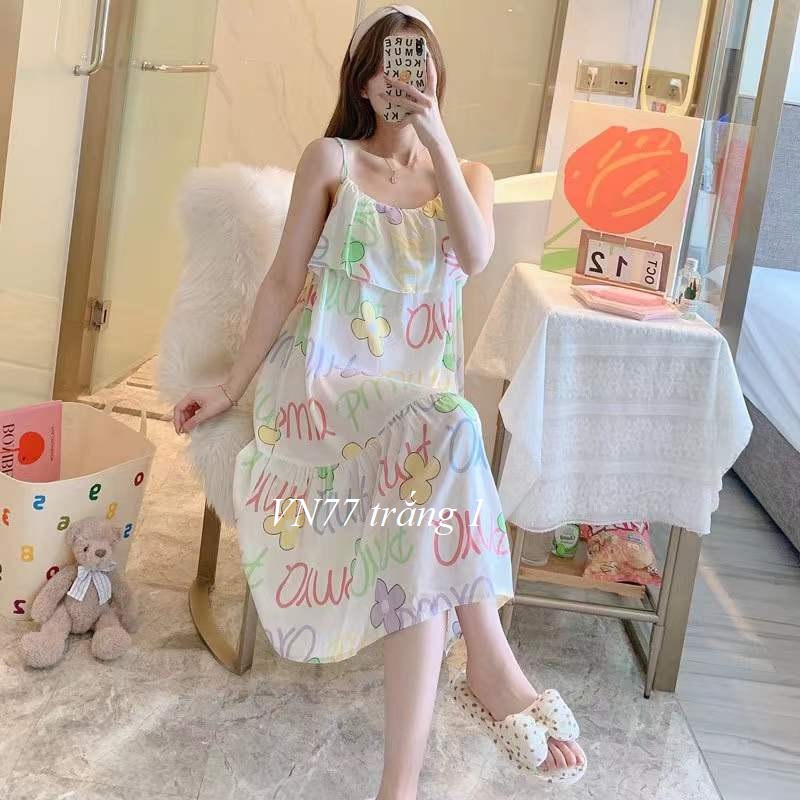 Váy Lanh Mặc Nhà Siêu Mềm Mát VN77