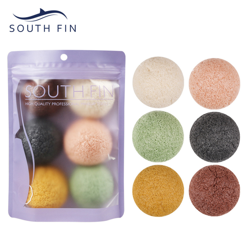 6 Pcs/set Konjac Sponge Exfoliator Face Wash Cleaning Sponge Makeup Konjac Sponge