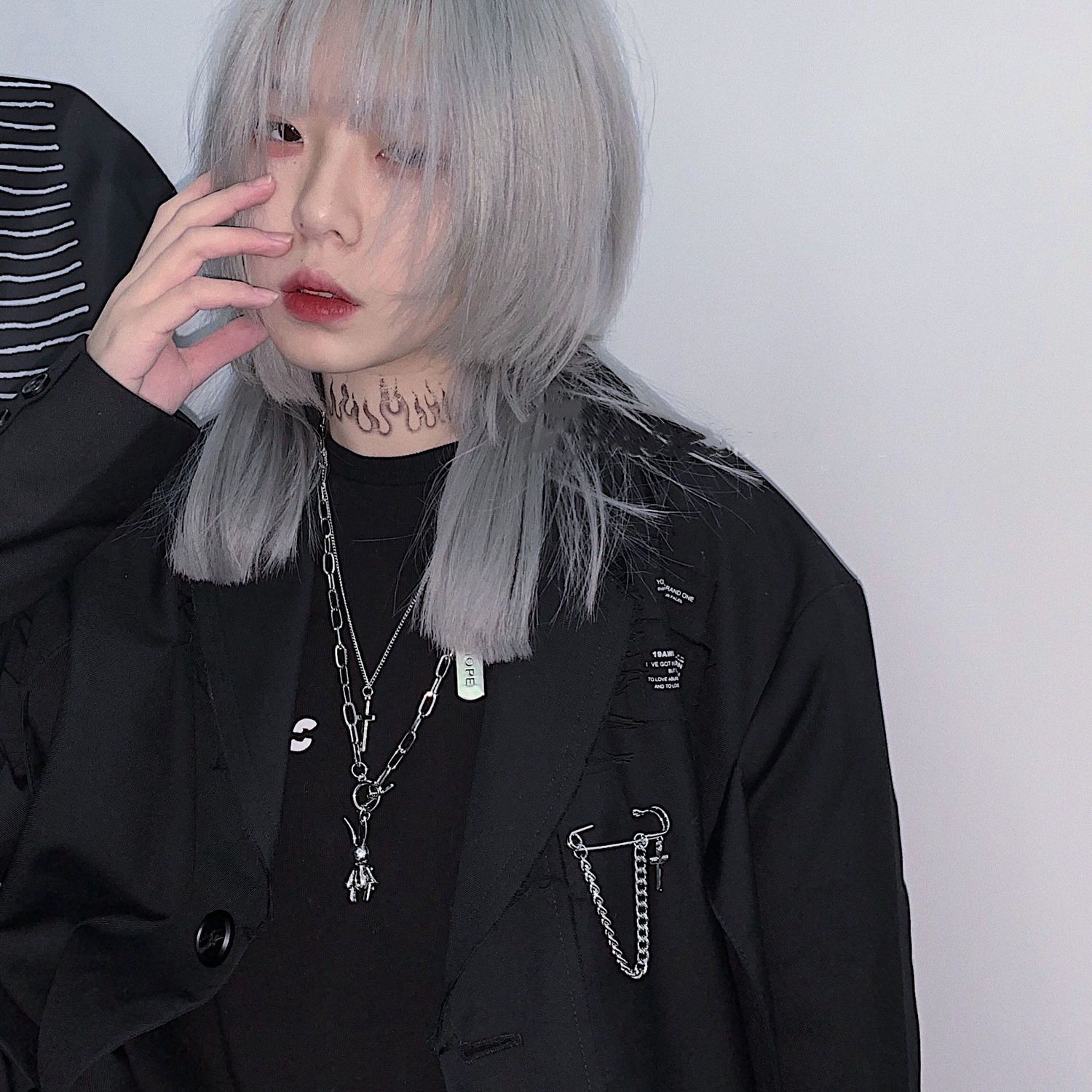 Wind Punk 【Essential Good Item】Titanium Steel Rabbit Necklace Women's Ins Hip-hop ...