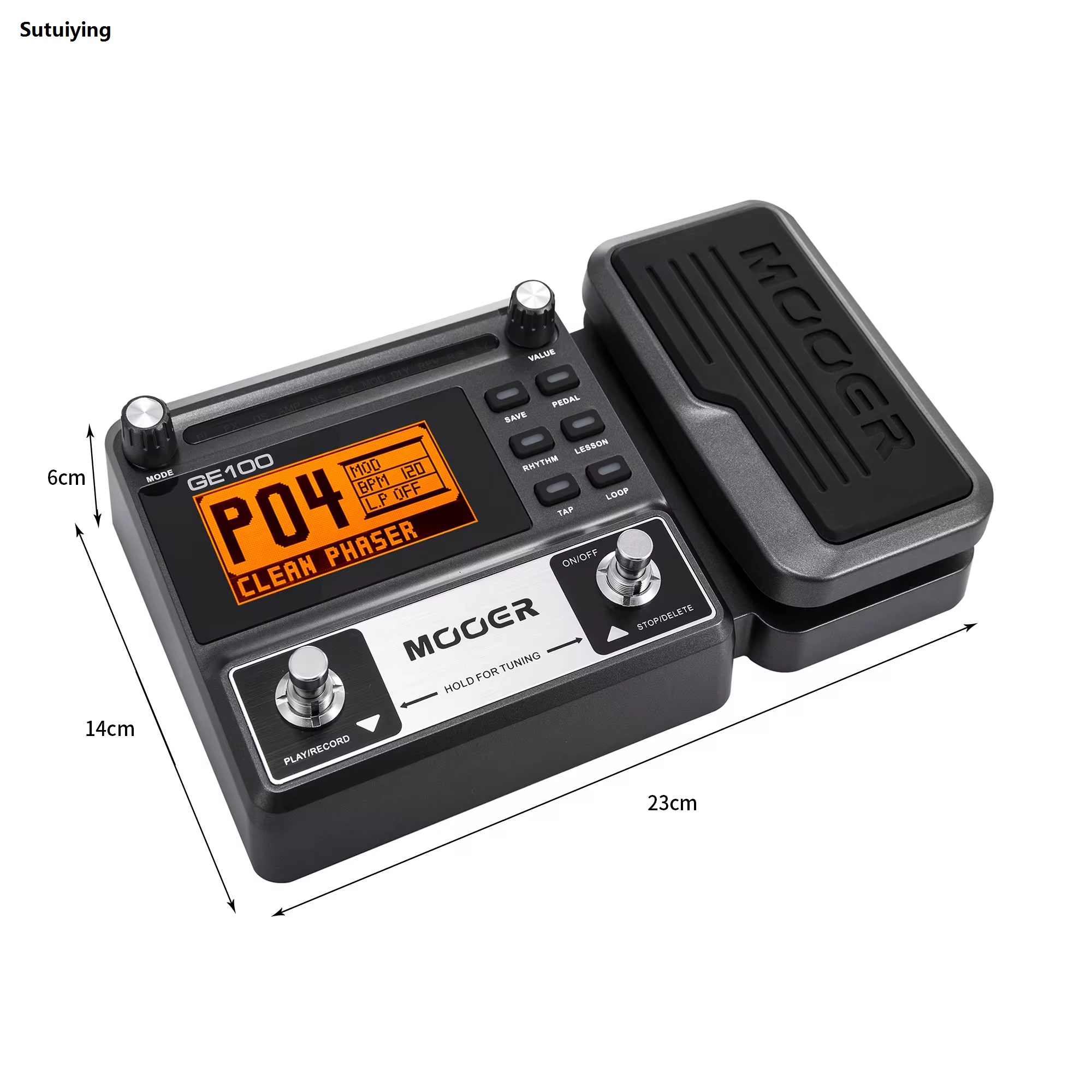Sutuiying MOOER GE100 Guitar Pedal Multi-effects Processor Effect Pedal with 【2025 Version】 Loop Recording Max Time 180s 8 effect modules 40 Drum rhythms. 