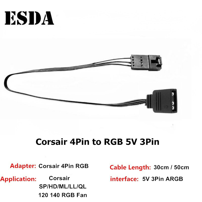 Corsair Rgb Adapter Cable Motherboard Sp Hd Ll Ql120 140 Rgb Fan 3pin ...