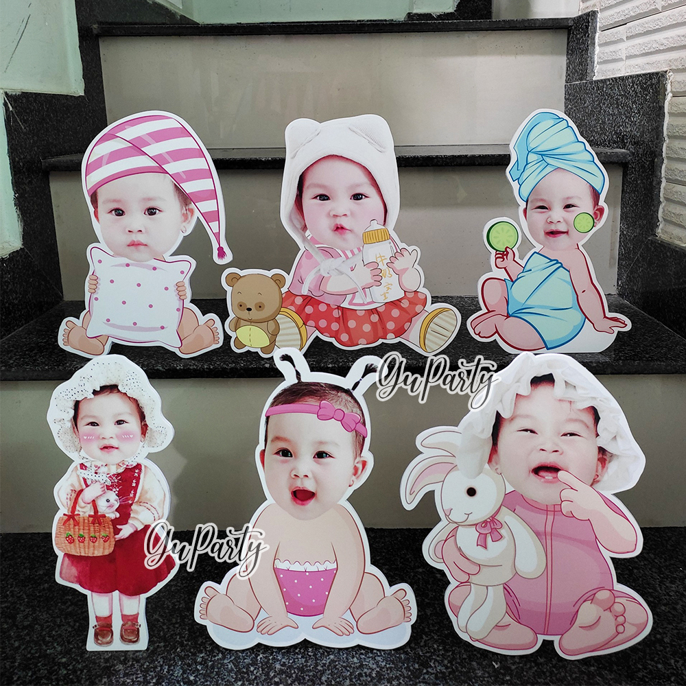 Thiết Kế Hình Chibi Trang Trí Thôi Nôi Sinh Nhật Cho Bé