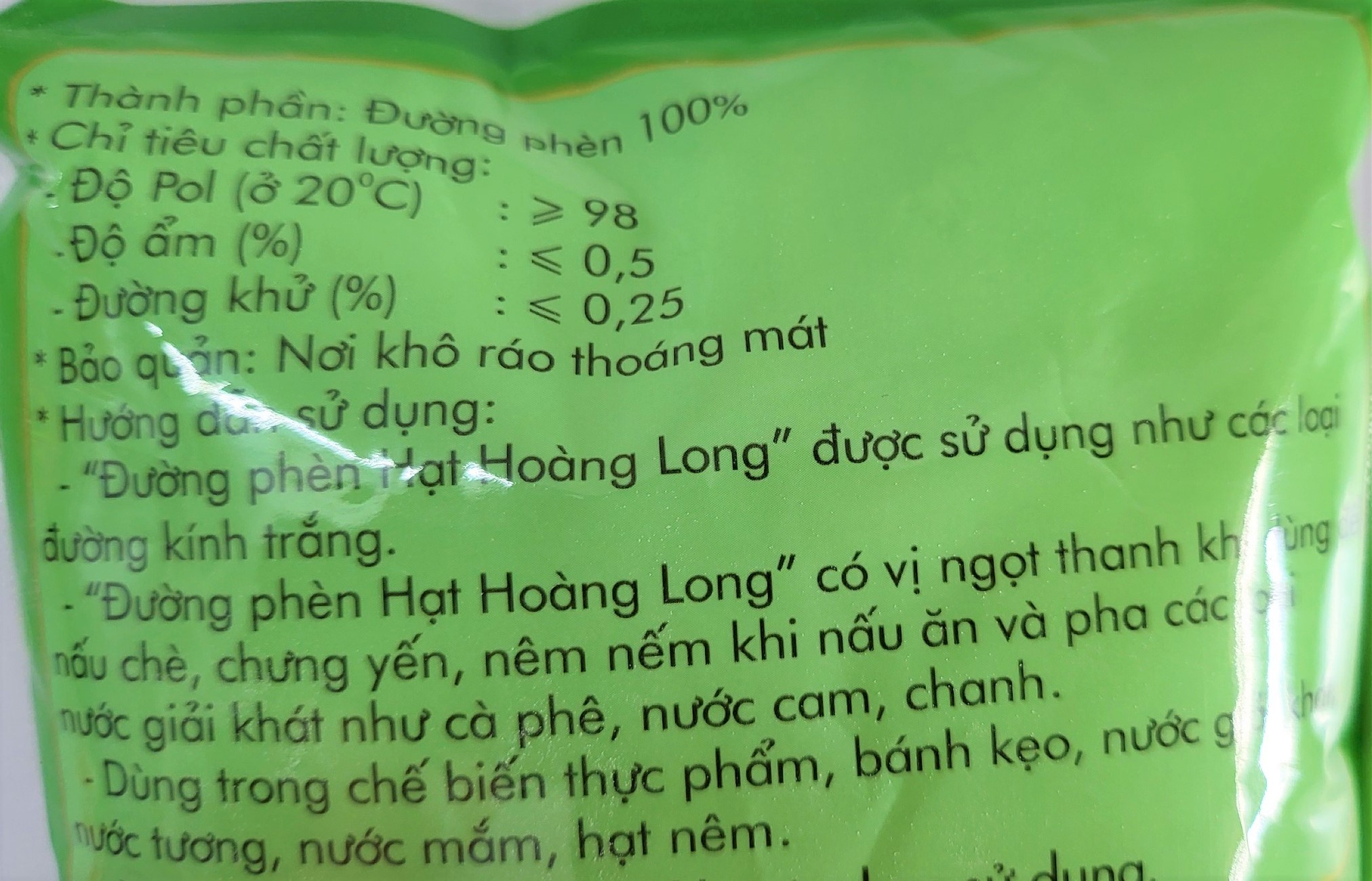[Túi XANH 500g] ĐƯỜNG PHÈN HẠT [VN] HOÀNG LONG Rock Sugar