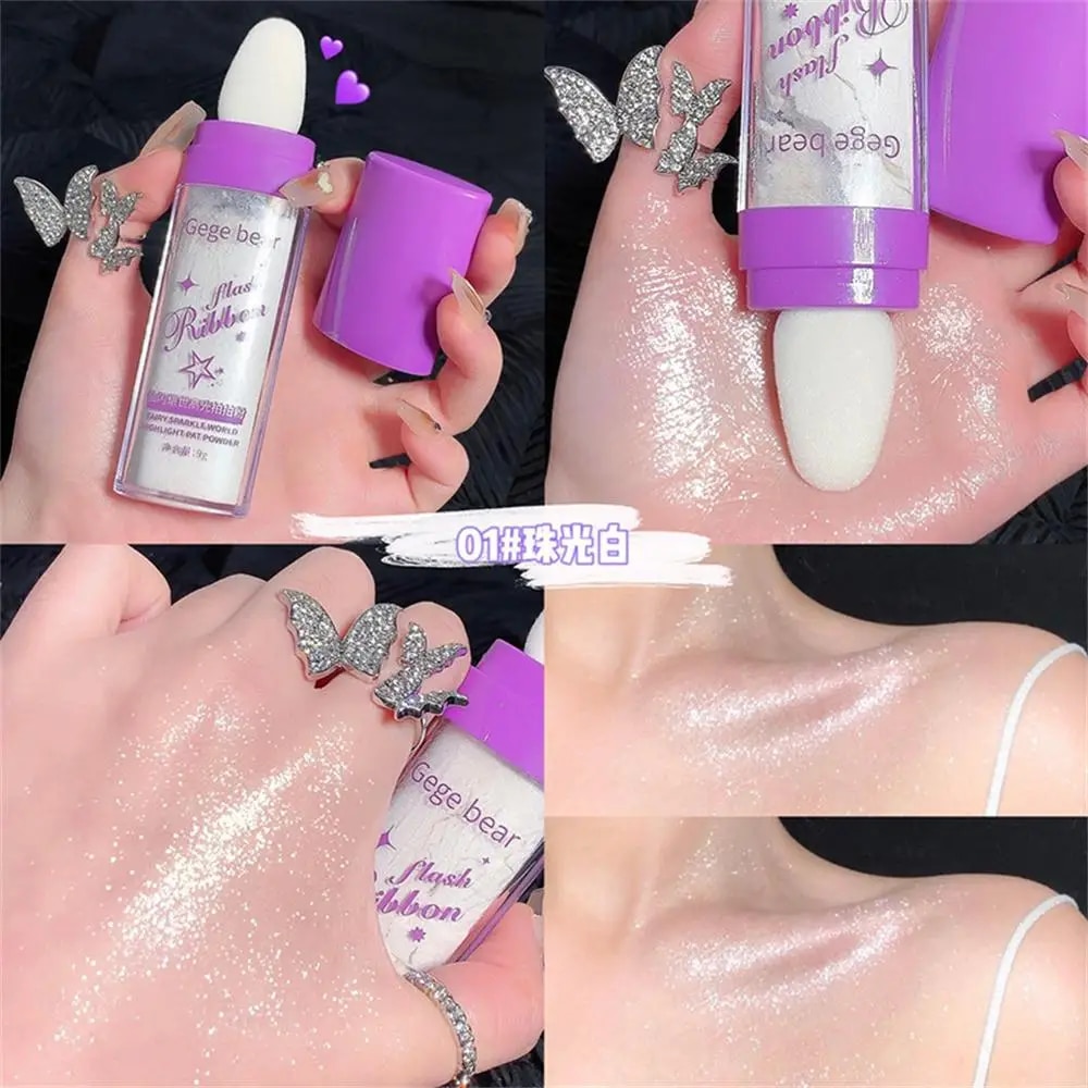 3colors Highlighter Glitter Fairy Powder Contour Shading Powder Shimmer Highlighter Stick Illuminator Makeup For Face Body. 