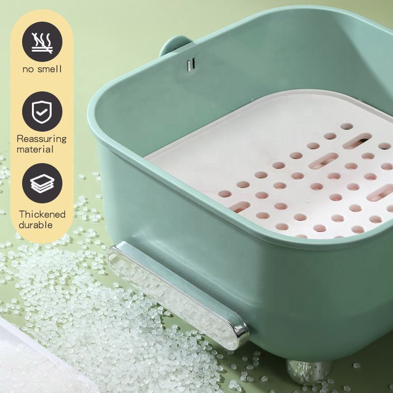 Household baby tableware storage bottle storage box PET material dust-proof drain bottle storage box