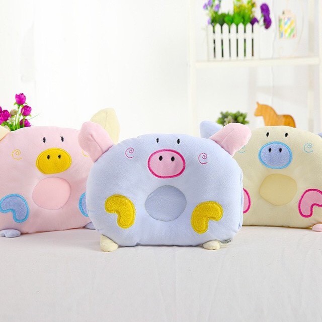 Gối lõm hình heo con cho bé – Gối nằm lõm chống móp đầu cho trẻ sơ sinh