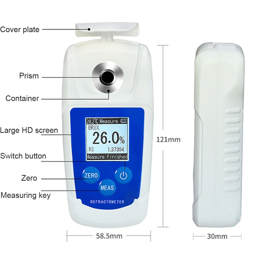 Bkijj ± 0.2% Độ chính xác kỹ thuật số khúc xạ kế đo đột ngọt Brix 0-55% Brix Mini Brix Tester xách tay Brix Meter trái cây, nước trái cây, uống