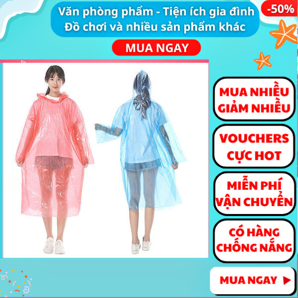 Raincoat universal use 1 times, raincoat 1 person transparent multi-color, raincoat nilong flexible convenient, raincoat nilong cheap, raincoat strips nilong thin 1 times, Nguyễn Thùy Store