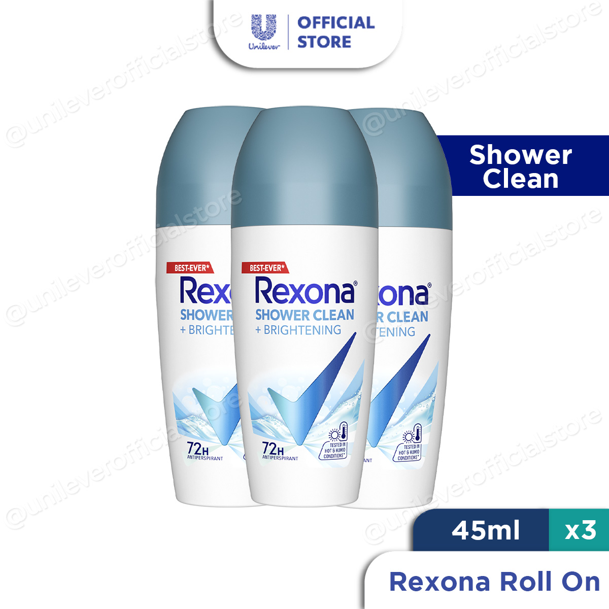 Rexona おまとめ売り15点セット Bundle of 3] Rexona Women Shower Clean Roll-On Deodorant 45ml
