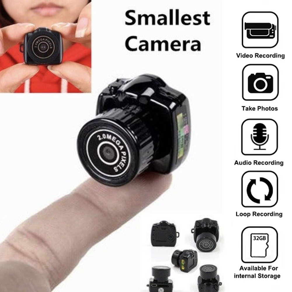 HD Mini Camera Ultra Small Portable Cam One Click Video Recording Photo  Taking Indoor Home Security Webcam