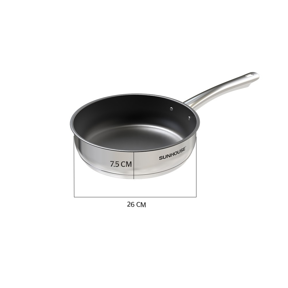 Chảo inox 5 đáy sunhouse in20-24-26m2