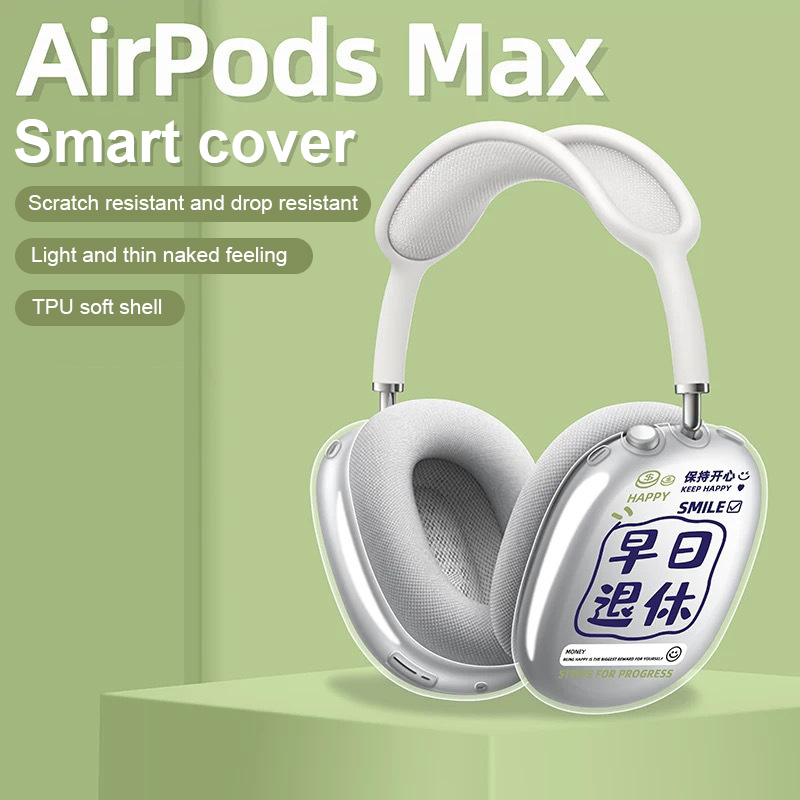 A Pair Of Ins-style Simple Headphones With Transparent Waterproof All-inclusive Protective Cover For Apple Airpods Max XUANTING.