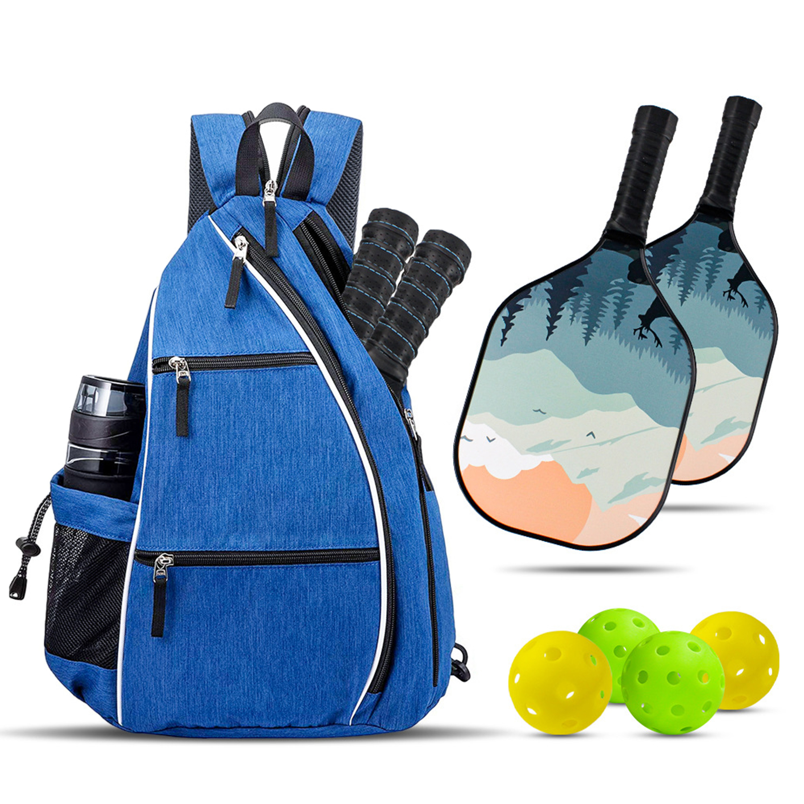 SClementt® Pickleball Racket Backpack Breathable Pickleball Racket Bag Premium Pickleball Paddle Backpack with Mesh Pocket Waterproof Badminton Table Tennis Racket Storage Bag for Outdoor Sports Adjustable